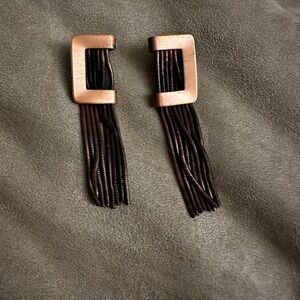 Vintage Elegant Copper Look Fringe Earrings